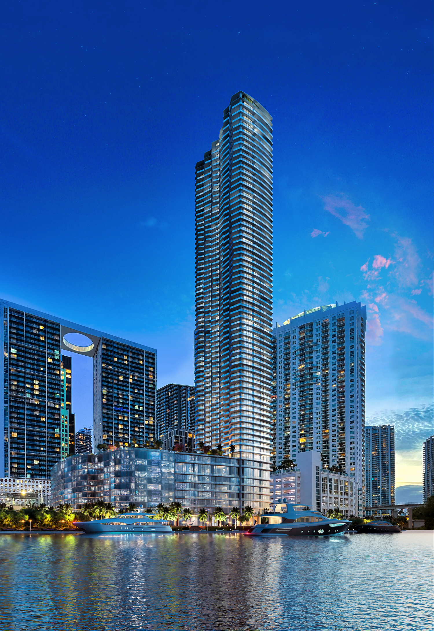 Waterfront lifestyle at Baccarat Residences Miami overlooking Biscayne Bay